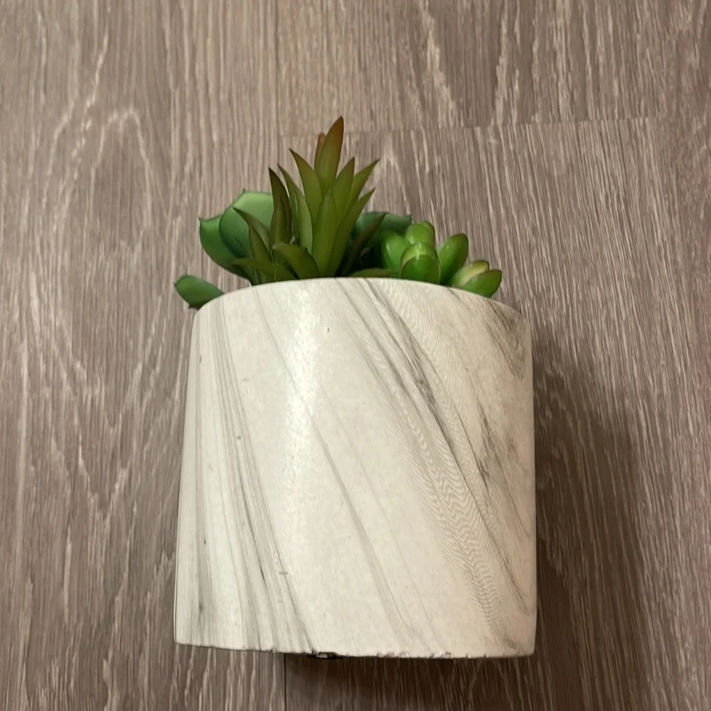 Faux Plant Size 4.5x5 Color White Gray Green Marble
